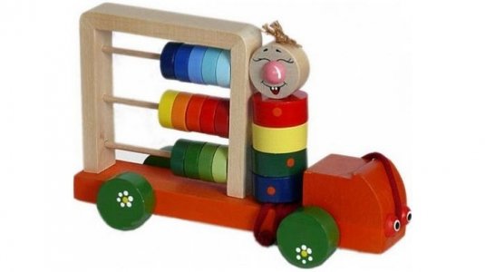 Деревянная игрушка  Счеты Автомобиль Палитра Крона
