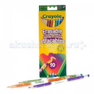Набор из 10 цветных карандашей с корректорами Crayola
