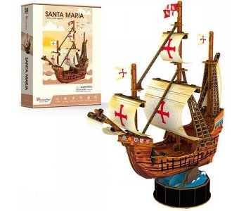 3D пазл Корабль Санта-Мария 93 детали CubicFun